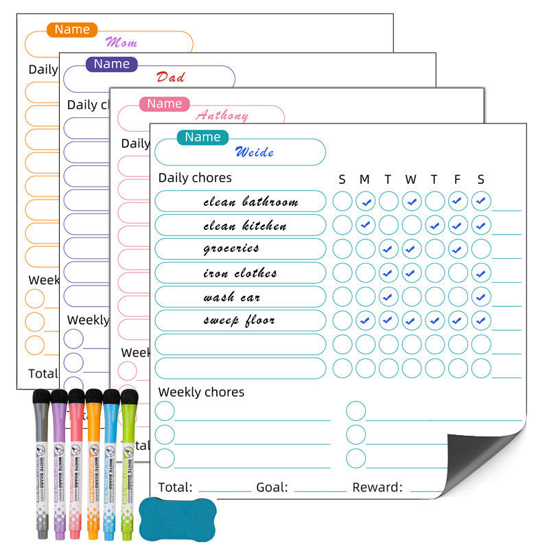 Memo Magnetic Monthly Calendar Housework Schedule Refrigerator Sticker