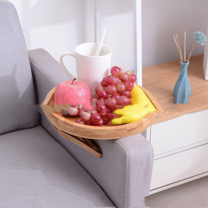Potable Sofa Tray Table Wood Armrest Clip-On Tray Practical TV Snack Tray For Remote Control Coffee Snacks Home Accessories