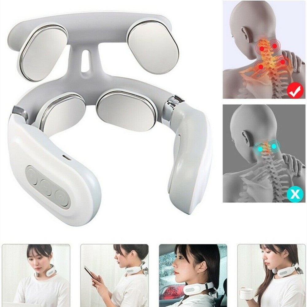 5 Modes Neck Massager Portable Electromagnetic Pulse Neck Massager With Heating Function Neck Relax For Pain Relief