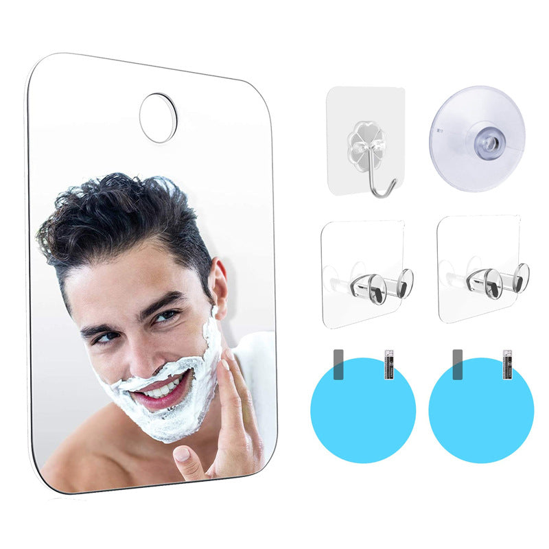 Acrylic Makeup Mirror Anti-fog Mirror Travel Bathroom Shaving Mirror Suction Cup Hanging Shaving Mirror Anti-drop