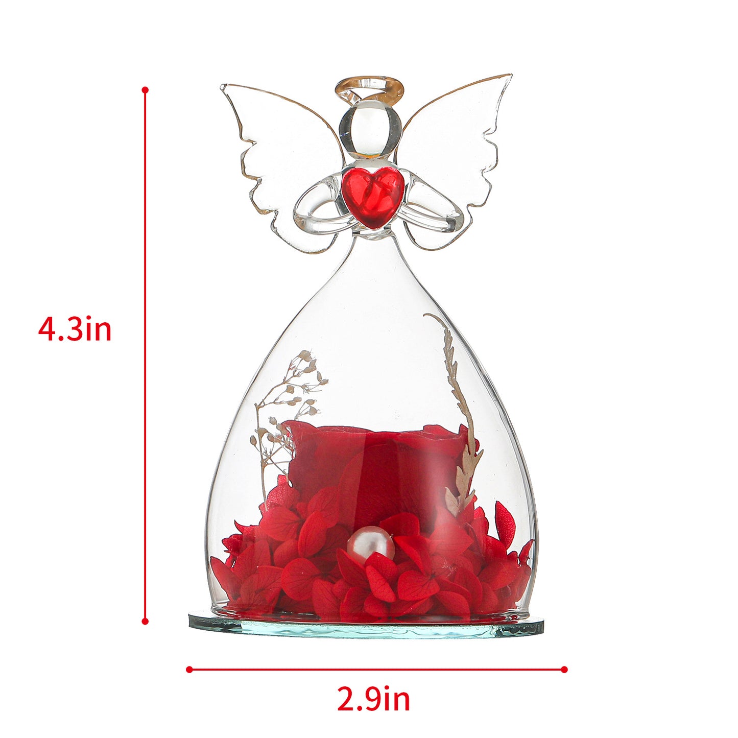 Amazon Hot Angel Preserved Flower Glass Cover Creative Decoration Christmas Gift Valentine's Day Rose