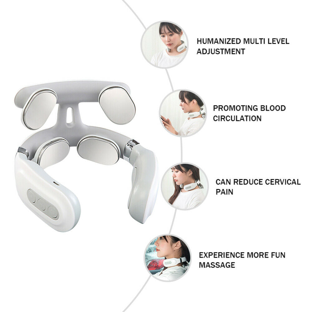 5 Modes Neck Massager Portable Electromagnetic Pulse Neck Massager With Heating Function Neck Relax For Pain Relief