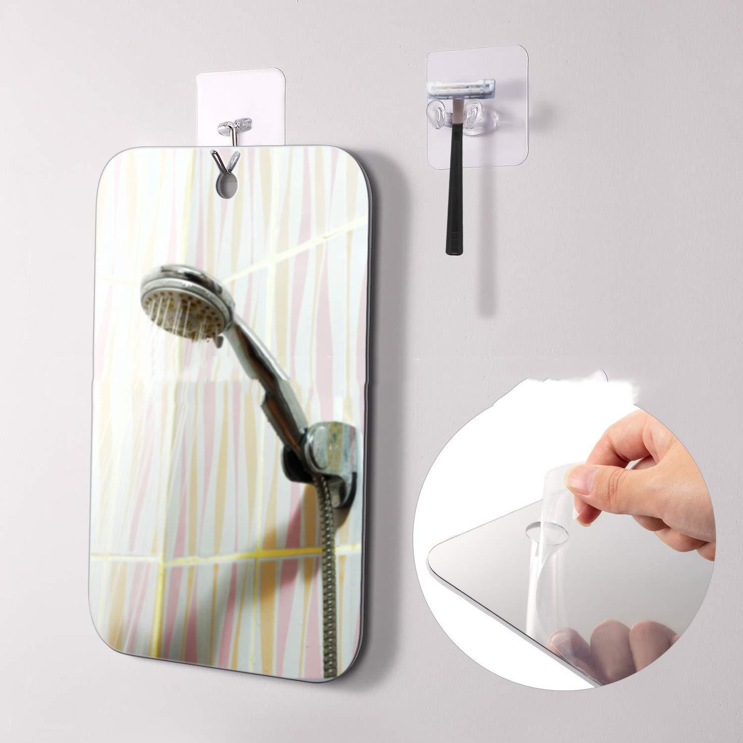 Acrylic Makeup Mirror Anti-fog Mirror Travel Bathroom Shaving Mirror Suction Cup Hanging Shaving Mirror Anti-drop